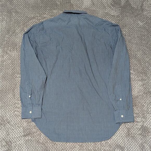 Billy Reid Standard Fit Plaid Shirt Large Blue Check Long Sleeve Button Up - Picture 2 of 8